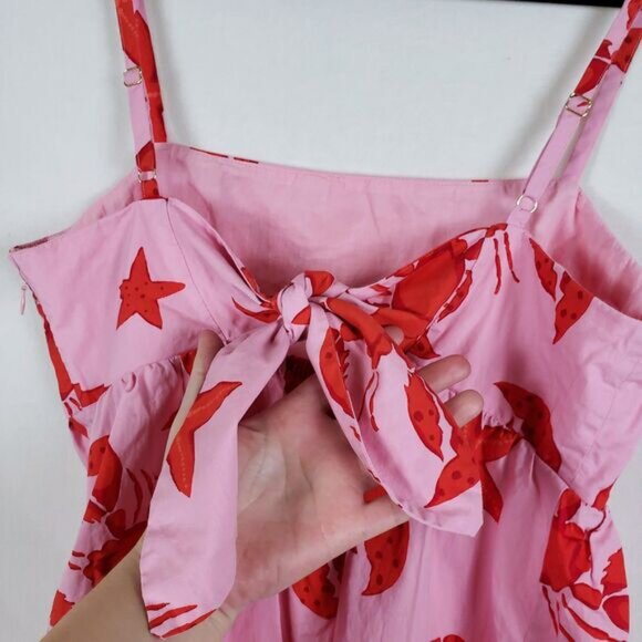 J.Crew Lobster Camisole Tank Top Womens 6 Tie-Back Pink Coastal Nautical - Picture 6 of 11